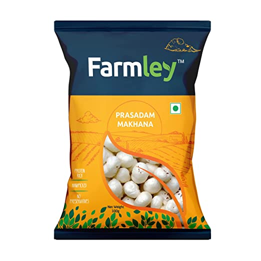 Farmley Prasadam Makhana Fox Nuts 100 g | Big Size Phool Makhana Indian Snacks
