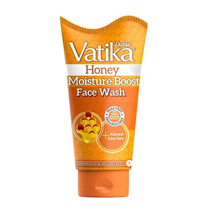 Dabur Vatika Honey Moisture Boost Face Wash with Almond and Aloevera|Dermatologically Tested|Paraben Free | Soap Free | with 100% Natural extracts - 150ml