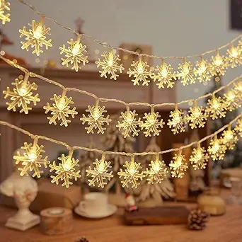 One94Store Snowflake String Fairy Lights  -  14 LED, 3 Meter, Warm White, Waterproof Extendable Decorative Lights for Christmas, Home, Garden, Wedding, Party, Indoor & Outdoor Decoration (Pack of 1)