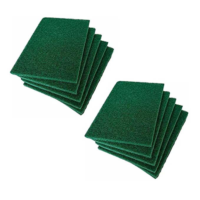 Signoraware Easy Shine Dish Wash Scrub Green Pad (8mm Thickness), Size 75*100mm, Set of 10, Green