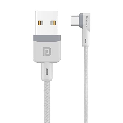 Portronics Konnect L POR-1403 Fast Charging 3A Type-C Cable 1.2 Meter with Charge & Sync Function for All Type-C Devices (White)
