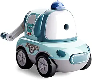FunBlast Sharpener for Kids  -  Toy Car Shaped Pencil Sharpener with Moving Wheels, Table Sharpener Machine (Blue)