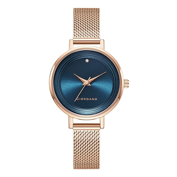 Giordano Fashionista Collection Stylish Analogue Watch for Women | Unique Design with Color Variant Mesh Metal strap | Ladies Wrist Watch to Compliment Your Look Ideal Gift for Women's |Girls - GD4067 | Ladies Wrist Watch, for Women, with Color Variant Mesh Metal strap, Unique Design, to Compliment Your Look, Ideal Gift for Wo