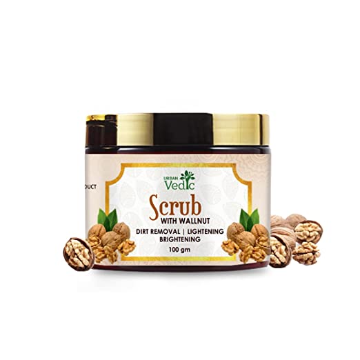URBAN Vedic Natural Detoxifying Walnut Face scrub For Oily to Normal Skin, Helps in Acne & Oil Control, Exfoliates skin to reveal Lightening And Brightening, Unclogs and lifts dirt from pores for a smooth complexion