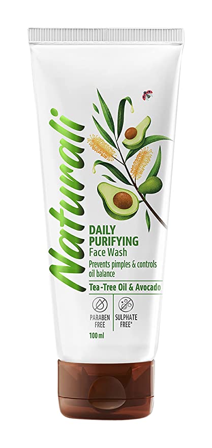 Naturali Daily Purifying Face Wash | With Tea Tree Oil & Avocado | Prevents Pimples & Controls Oil 100 ML