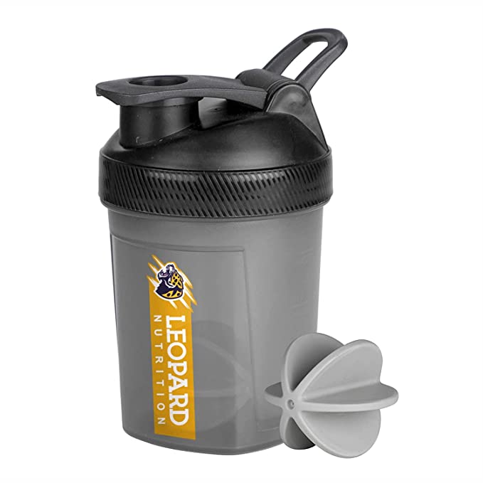 Leopard Nutrition Mini Protein Shaker Bottle, 300 ml 100% Leak Proof BPA Free (Black)