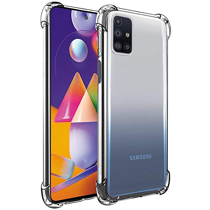 DD SON Camera Protection Back Cover Case for Samsung Galaxy M31S (2020) | Transparent Ultra Clear Soft Case | Slim & Protective Design