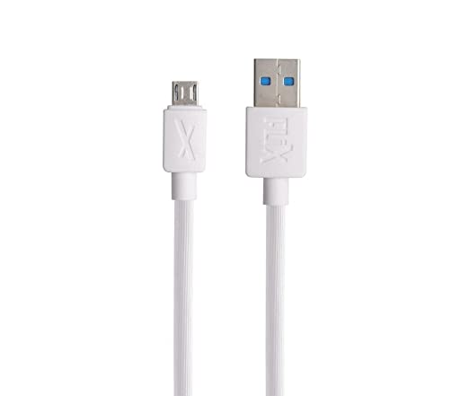 FLiX (Beetel) USB to Micro USB PVC Data Sync & 2A Fast Charging Cable, Made in India, 480Mbps Data Sync, Solid Cable, 1 Meter Long USB Cable for Micro USB Devices (White)(XCD-M11)