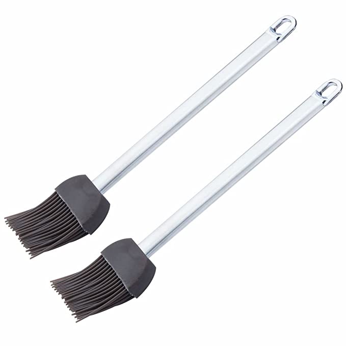 Signoraware Silicon Brush with Steel Pipe Handle, Set of 2, Silver,Standard,SG_7051S2_Silver