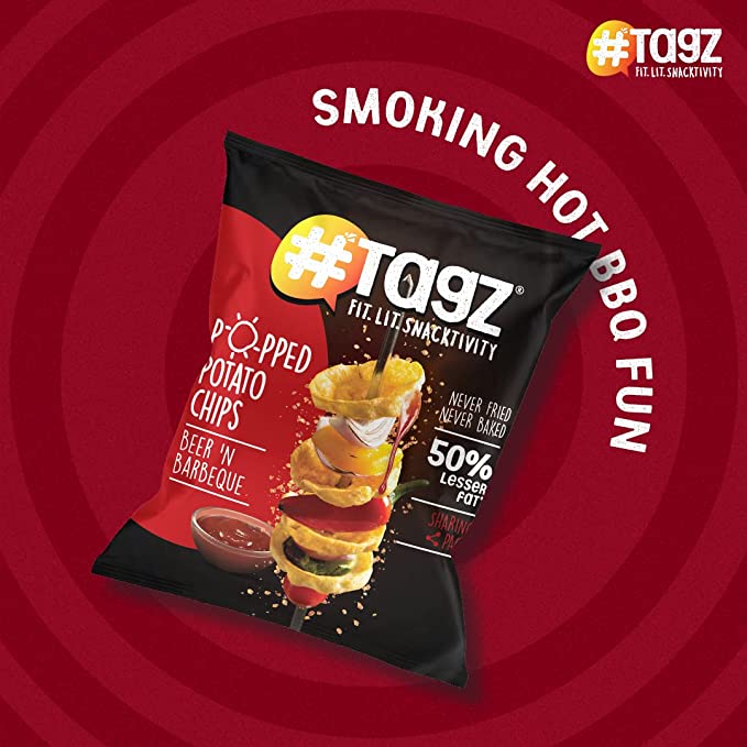 TagZ Popped Potato Chips I Low Fat Chips I Healthy Snacks I No Trans Fat I No Artificial Additives (Beer n Barbeque)