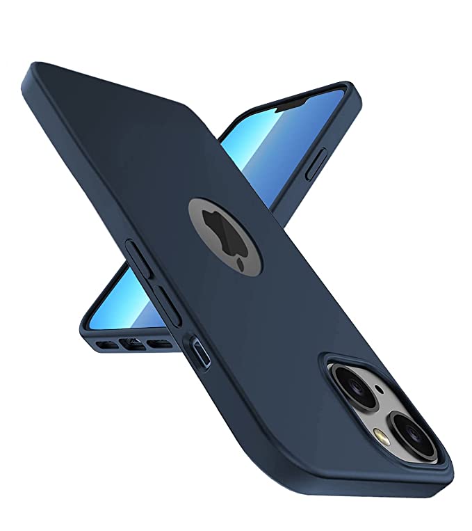 ExpressB® iPhone 13 Back Cover Soft TPU Flexiable Camera Protection Matte Finish Slim Case -Blue