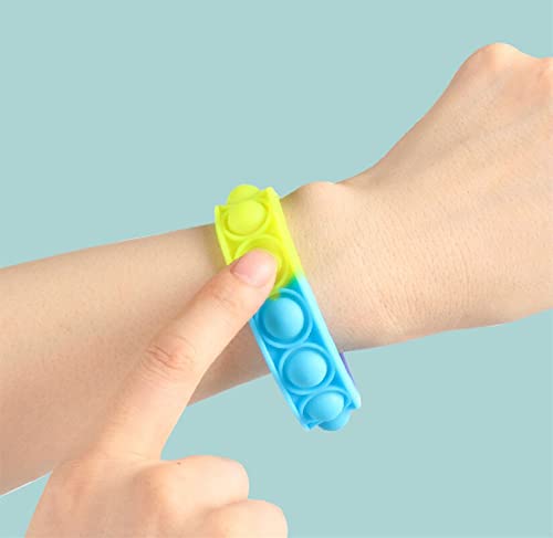 VGRASSP Band Pop It Fidget Sensory Toy Stress Relief Silicone Hand Watch Toys, Squeeze Toys Novelty Gifts for Kids Children Adults Color as Per Stock (Pack of 1)