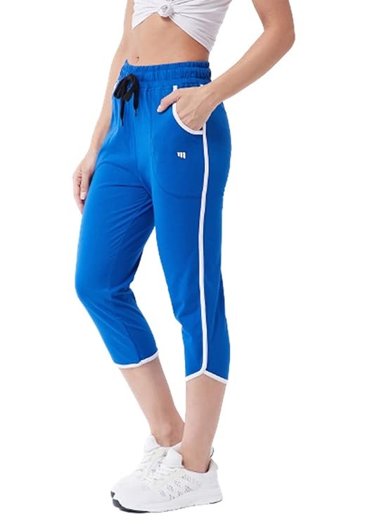 [Size: M] - Modeve ® Women Striped Cotton Blend Capri