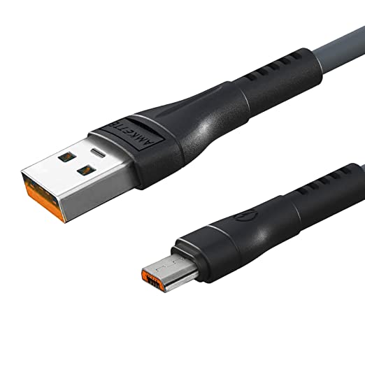 AMKETTE PowerPro Micro USB Fast charging cable with up to 480 Mbps transfer speeds and 1 Year warranty - 1M (Grey)