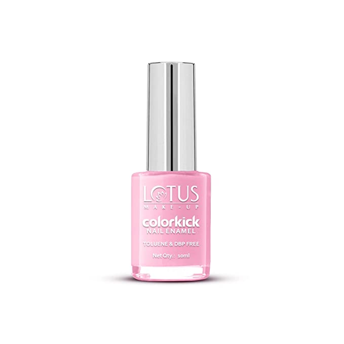 Lotus Makeup Colorkick Nail Enamel - Pink Bliss 950 | Chip Resistant | Glossy Finish | 10ml