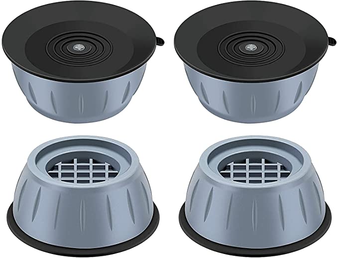 Lifini Anti Vibration Pads for Washing Machine Washing Machine Feet Pads Shock Absorber Noise Cancelling Washer Support, Washing Machine Anti Vibration Pad Heightening Pads with Suction Cup (4 pcs)