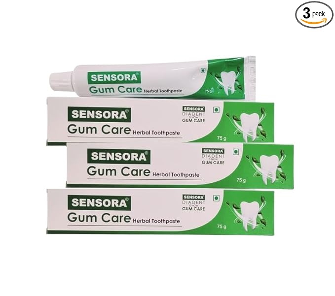 SENSORA Gum Care Toothpaste For Complete Oral Care | Prevents From Dry Mouth, Gum Diseases| India's First Toothpaste With Carrymax Technology| Made In India| Mint Flavour Pack Of 3