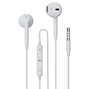 Zebronics Zeb-Buds 30 3.5Mm Stereo Wired In Ear Earphones With Mic For Calling, Volume Control, Multifunction Button, 14Mm Drivers, Stylish Eartip,1.2 Meter Durable Cable And Lightweight Design(White)