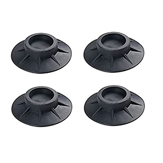 [Apply Coupon] - E-COSMOS Anti Vibration Pads for Washing Machine Stand Furniture Bed Sofa Fridge Amirah || Anti Skid , Waterproof pad Stand || Rubber, Black (Pack of 4)