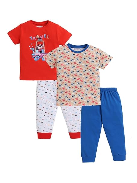 [Size: 6 Months-12 Months] - BUMZEE Boy's Cotton Printed Pajama Set