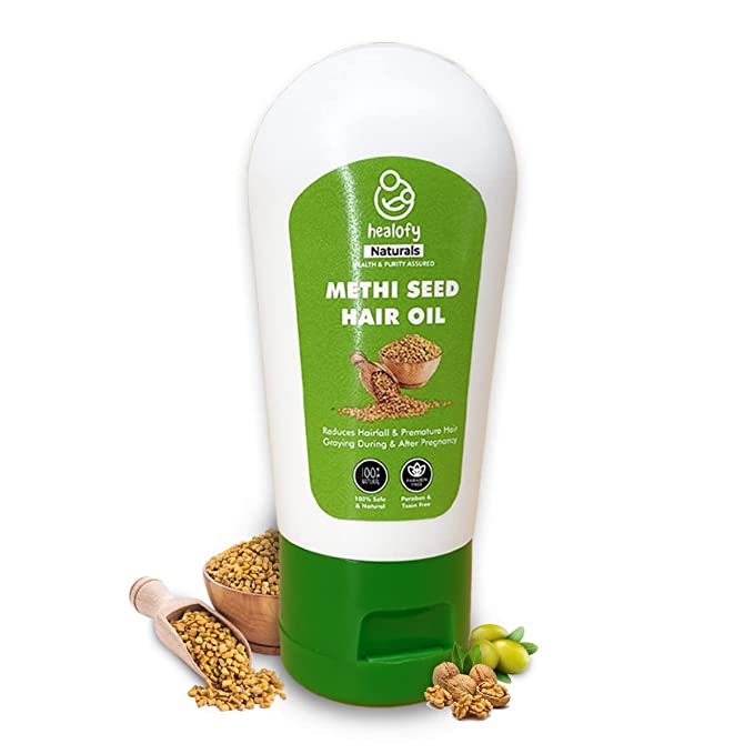 Healofy Naturals Methi Seed Hair oil (30 ml) | For Smooth, Frizz-Free Hair, Scalp Nourishment | Safe to use During & After Pregnancy | No Silicon, No Paraben, No Mineral Oil