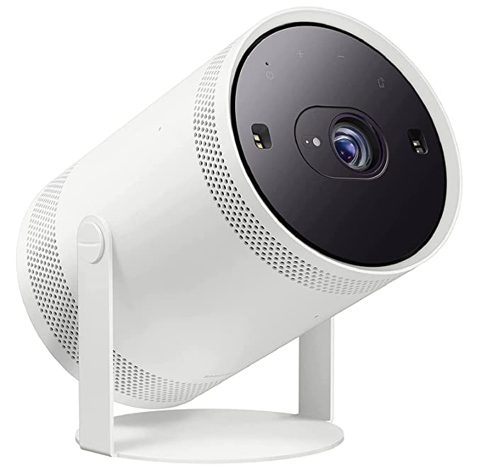 Samsung The Freestyle 100" Smart and Compact Portable LED Projector with in-Built OTT Apps (SP-LSP3BLAXXL, HDR10, Wi-Fi, 360 Sound, 180 Degree Projection Angle, Auto Focus & Auto Key Stone, White)