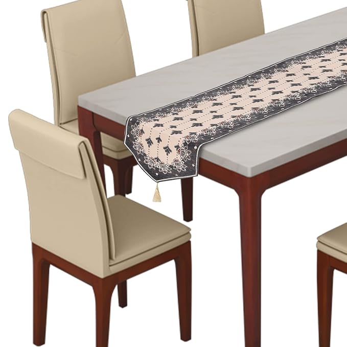 Amazon Brand - Solimo Velvet Table Runner - Coffee