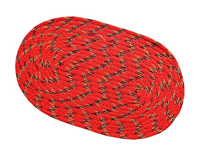 ALBY® Rugs Creation Handwoven Cotton Jute Natural Fibres Rect Braided Reversible Rug for Bedroom Living/Dining Room (Natural Brown (40 x 60 cm Doormat)