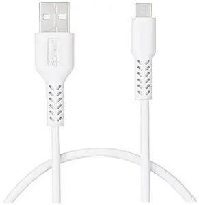 Amazon Brand - Solimo Unbreakable 3A Fast Charging Tough Braided Micro USB Data Cable - 1.5 Meter, WHITE