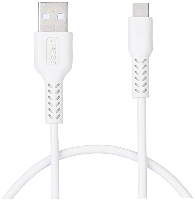 Amazon Brand - Solimo 2.4 A USB to Micro USB Extra Tough Braided Data Cable - 1.5 Meter, White