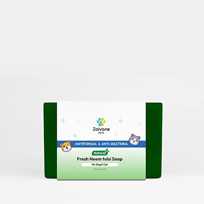 ZOIVANE Fresh Neem Tulsi Soap, Tick and Fleas for Dog and cat - Pack of 1-100gm