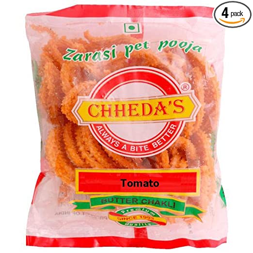 Chheda's - Tomato Chakli - Crunchy Snacks - Tea Time Snacks - Ready to Eat - 100Gm Pack of 4