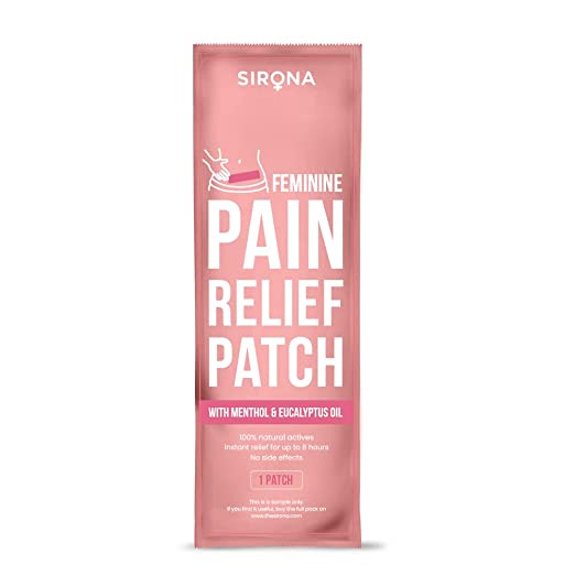 Sirona Herbal Period Pain Relief Patches - Pack of 1 | Instant Relief from Menstrual Cramps | Cool Patches with No Chemical Actives | No Side Effects