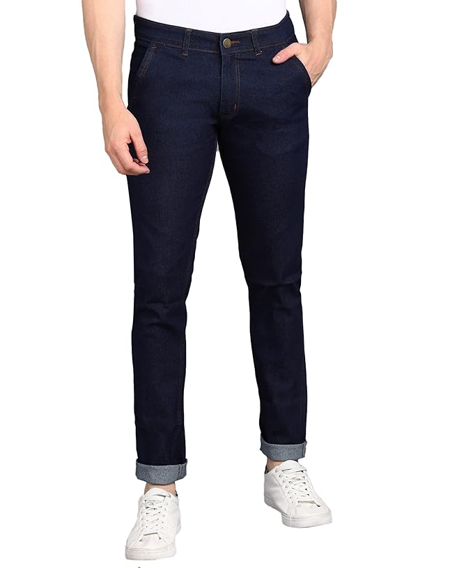 [Apply Coupon] - [Size: 28] - Supernova Inc. Men's Slim Fit Solid Jeans Stretchable