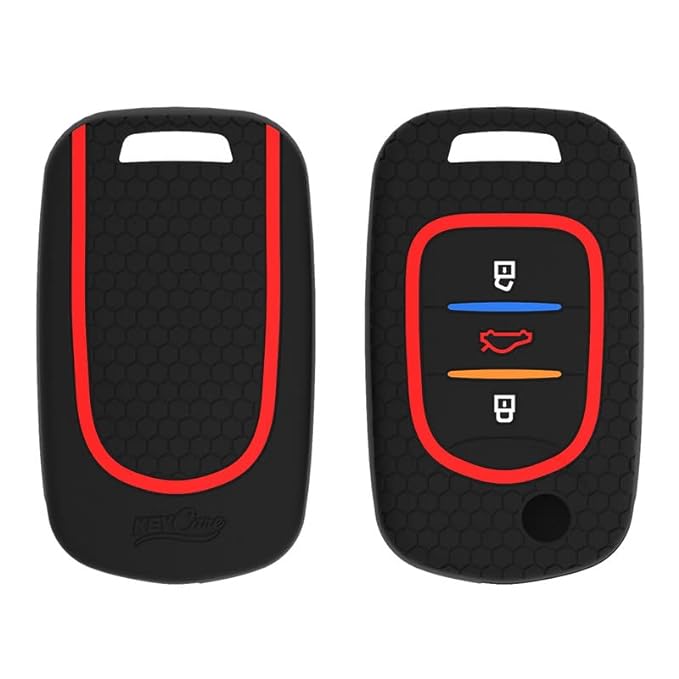 Woschmann-Key Care (WKC-39) Silicone Car Key Cover Fit for MG Hector-Black-(Random Color)