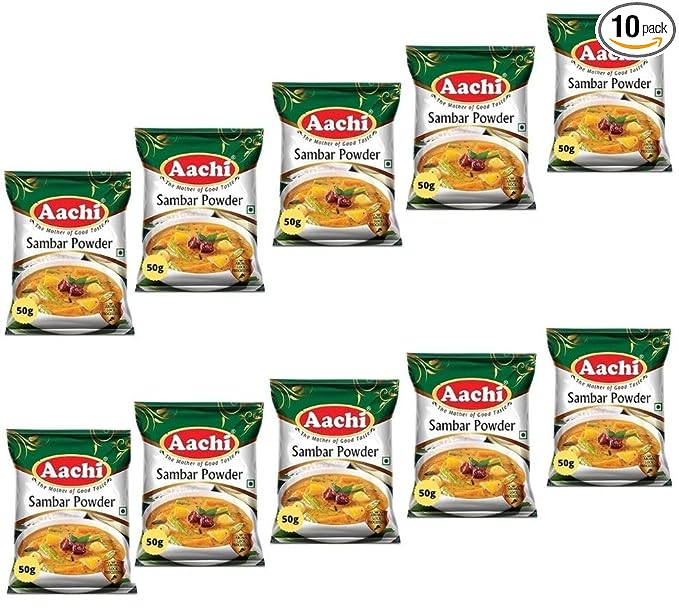 Aachi Sambar Masala Powder 50g - Pack of 10