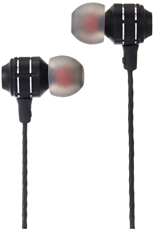 Amazon Brand - Solimo in Ear Wired Earphones with Mic, 10mm Driver, Nickel Plated Jack (Black)