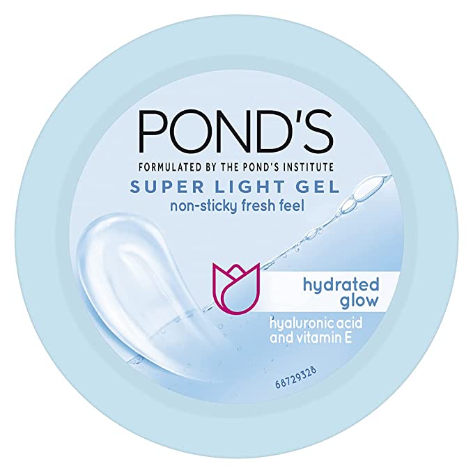 POND'S Super Light Gel Oil Free Face Moisturizer 49 g, With Hyaluronic Acid & Vitamin E for Fresh Glowing Skin & 24 hr Hydration - Daily Use
