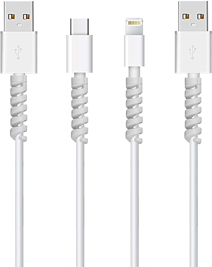 STRIFF 12 Pieces Highly Flexible Silicone Micro USB Protector, Mouse Cable Protector, Suit for All Cell Phones, Computers and Chargers (White)