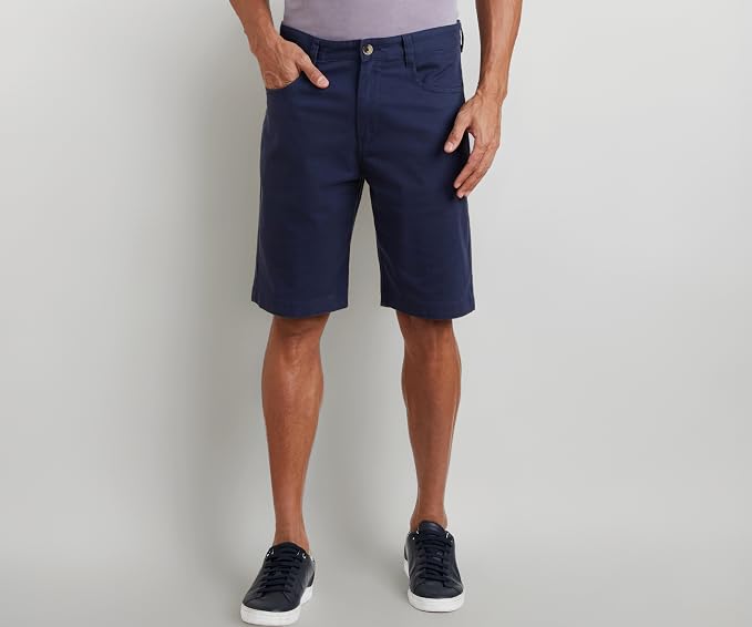 Amazon Brand - Symbol Men's Cotton Rich Stretchable Regular Fit Chino Shorts |Scoop Pockets