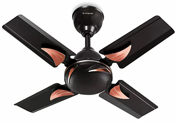 LONGWAY Creta P1 600 mm/24 inch Ultra High Speed 4 Blade Anti-Dust Decorative Star Rated Ceiling Fan (Smoked Brown, Pack of 1)