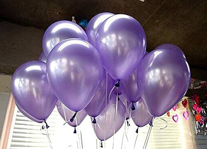 AMFIN® (Pack of 25) 10 inch Metallic Balloons Purple for Birthday Decoration, Decoration for Weddings, Engagement, Anniversary - Light Purple