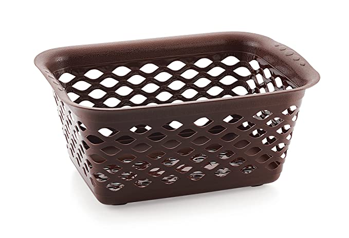 Nakoda Daisy Storage Basket Multipurpose Use for Kitchen & Home Organiser Box for Fruits Vegetables, Toys, Stationary items, Color May Vary, (32 x 24 x 14.6) cm