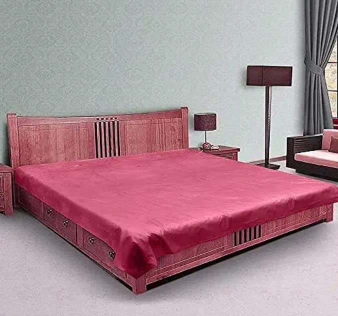 PRIDHI Waynet PVC Waterproof Bedsheet (Pink Color)