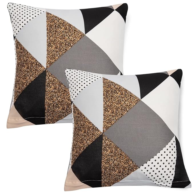 HOKIPO Stretchable Cushion Cover 16x16 in, Set of 2, Multicolor