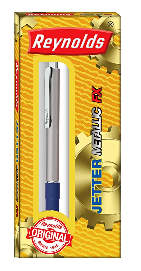 Reynolds JETTER METALLIC FX : 1 CT BOX - BLUE | Lightweight Ball Pen With Comfortable Grip for Extra Smooth Writing I School and Office Stationery