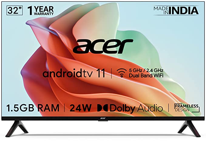Acer 80 cm (32 inches) I Series HD Ready Android Smart LED TV AR32AR2841HDFL (Black)