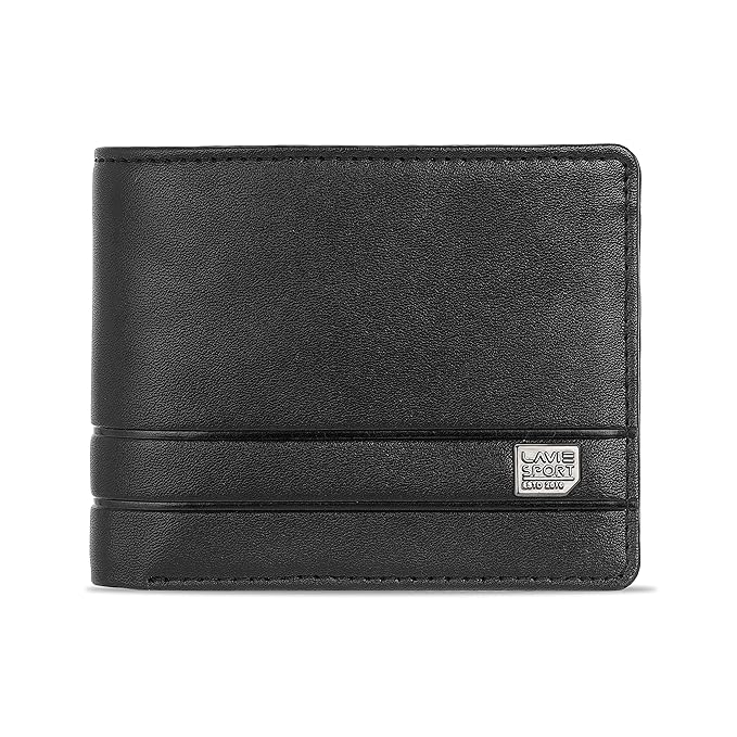 Lavie Sport Attorney Embossed Bi-Fold Wallet for Men|Matte Finish|2 compartments for Currency|Holds Upto 6 Credit/ATM Cards|2 sceret Pockets|Box Packaging for Gifting