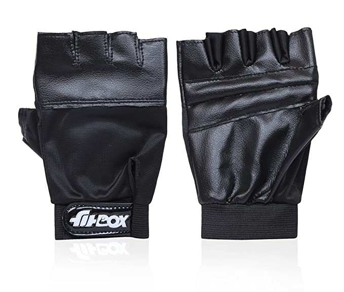 FitBox Sports Glove3 Gym Gloves, Foam Padded with Wrist Support, Gym Gloves/Cycling Gloves/Riding Gloves/Stretchable Gloves, Unisex