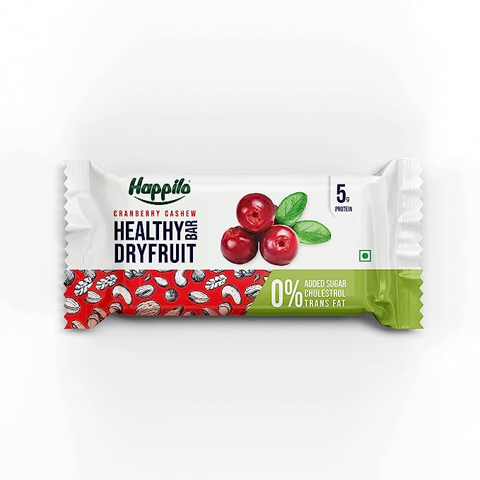 [Apply Coupon] - Happilo Cranberry Cashews Healthy Dry Fruit Energy Bar 35g, Healthy Snack, High in Protein Nuts, No Added Sugar, better than a protein / Energy bar, For Energy, Fitness & Immunity